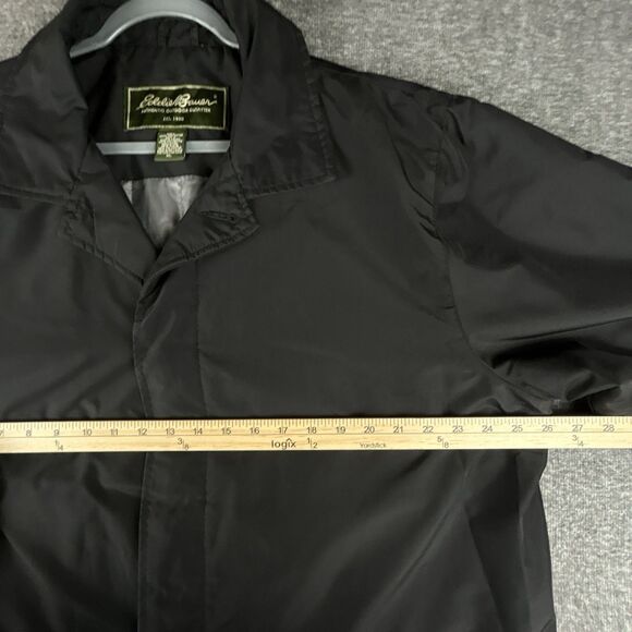 Eddie Bauer Trench Coat Men’s XL Black Lightweight Water Repellent Packable - Picture 8 of 9